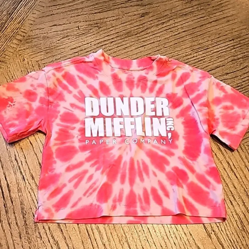 Tie Dye crop Gap t shirt size 10 Dunder Mifflin